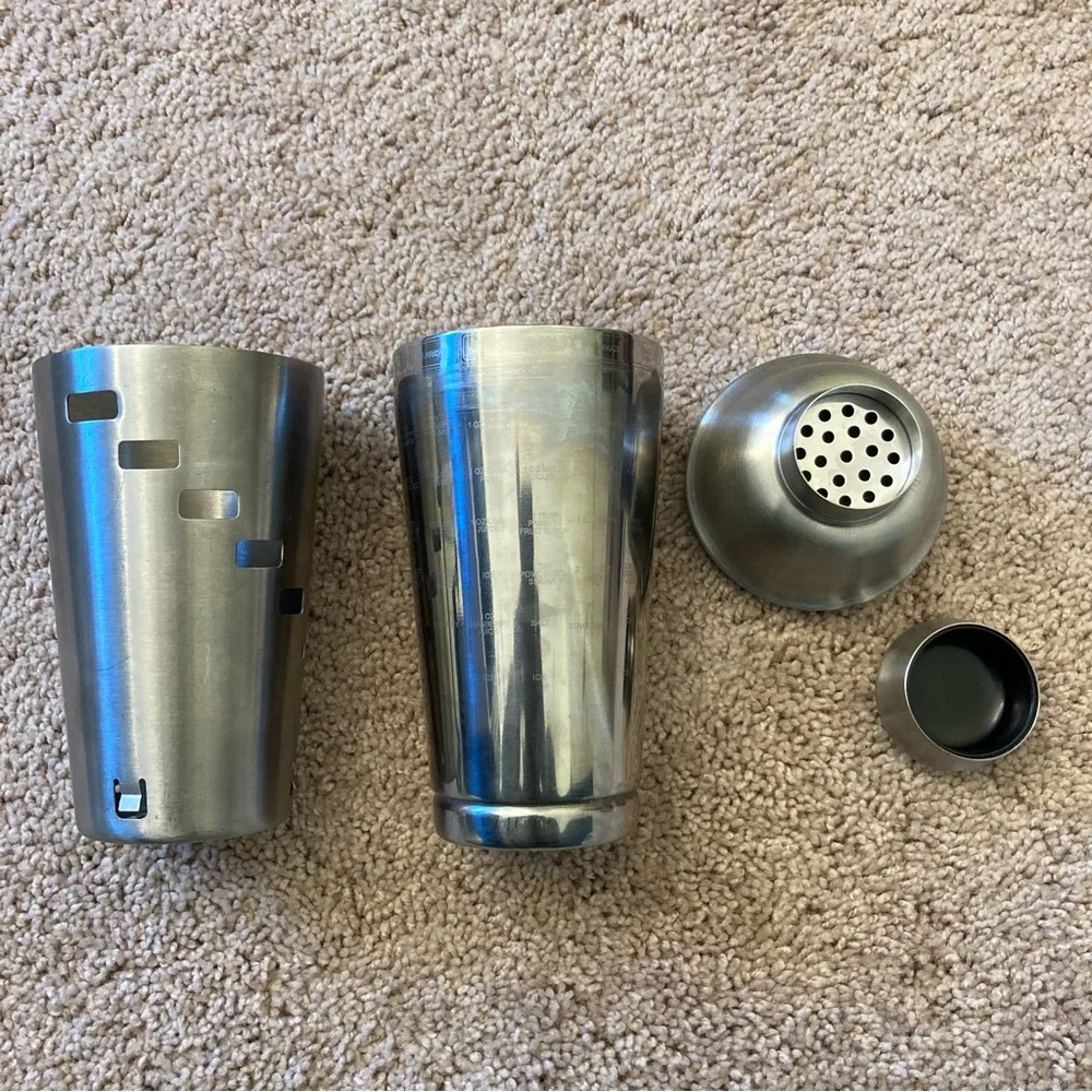 OGGI Stainless steel cocktail shaker with recipes On The Side, Perfect for home